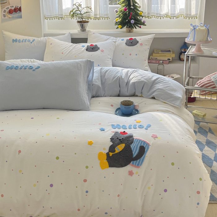 91家纺网 家纺一手货源 找家纺 （总）桃心家居 2025新款A类亲肤舒适软糯云柔水洗棉印加绣卡通毛巾绣水洗棉系列