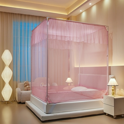 91家纺网 家纺一手货源 找家纺 卓尔居 2025绗绣编织防摔蚊帐-夏至 夏至-粉