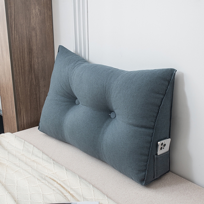 91家纺网 家纺一手货源 找家纺 美达人2025新款麻布珍珠棉三角靠背 亚麻单人 惜墨深灰