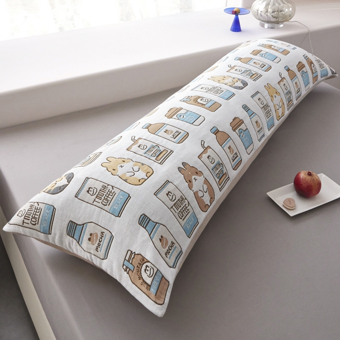 91家纺网 家纺一手货源 找家纺 爱港家纺 2025新款全棉纱布长枕套，双人 单人 情侣款纯棉枕套 百味人生