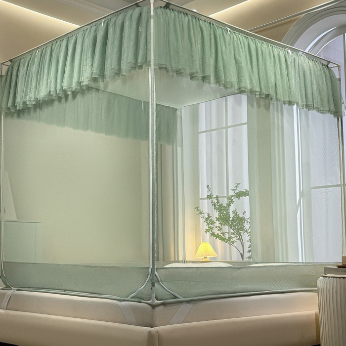 91家纺网 家纺一手货源 找家纺 卓尔居 2025绗绣编织防摔蚊帐-夏至 夏至-绿