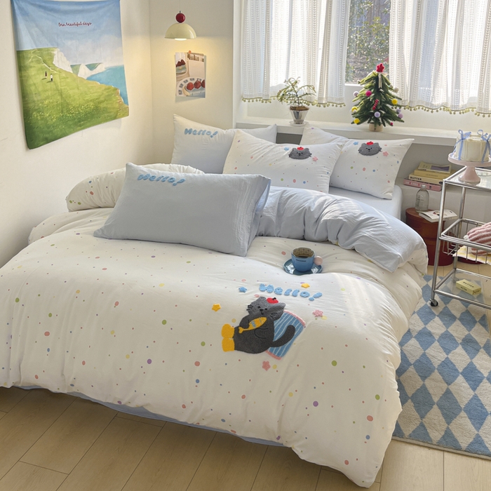 91家纺网 家纺一手货源 找家纺 （总）桃心家居 2025新款A类亲肤舒适软糯云柔水洗棉印加绣卡通毛巾绣水洗棉系列