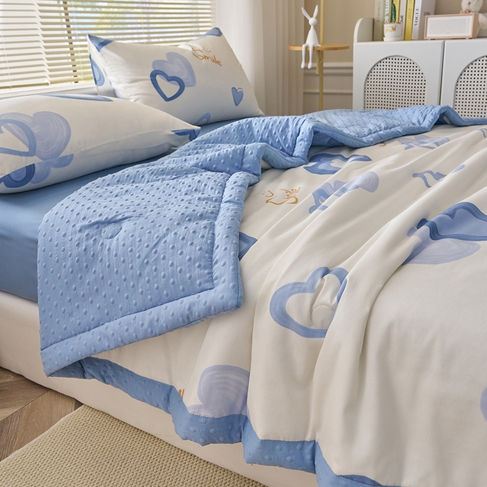 91家纺网 家纺一手货源 找家纺 暖阳 2025年新款纯棉豆豆夏被夏凉被被子被芯 豆豆-浪漫心语