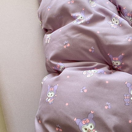 富缦庭2025新款A类针织双层纱四件套花团锦簇