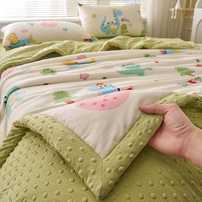 91家纺网 家纺一手货源 找家纺 暖阳 2025年新款纯棉豆豆夏被夏凉被被子被芯 豆豆-快乐旅行