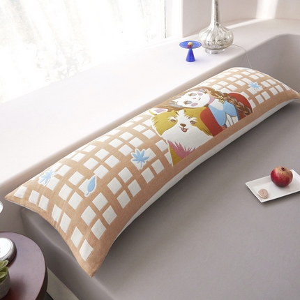 爱港家纺 2025新款全棉纱布长枕套，双人 单人 情侣款纯棉枕套 爱的相伴