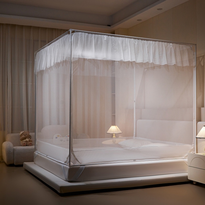 91家纺网 家纺一手货源 找家纺 卓尔居 2025绗绣编织防摔蚊帐-夏至 夏至-白