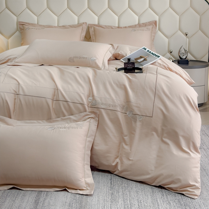 91家纺网 家纺一手货源 找家纺 U品汇  2025新款纯棉全棉长绒棉刺绣绣花高端礼盒四件套-叶夕 花晨叶夕-玲珑玉