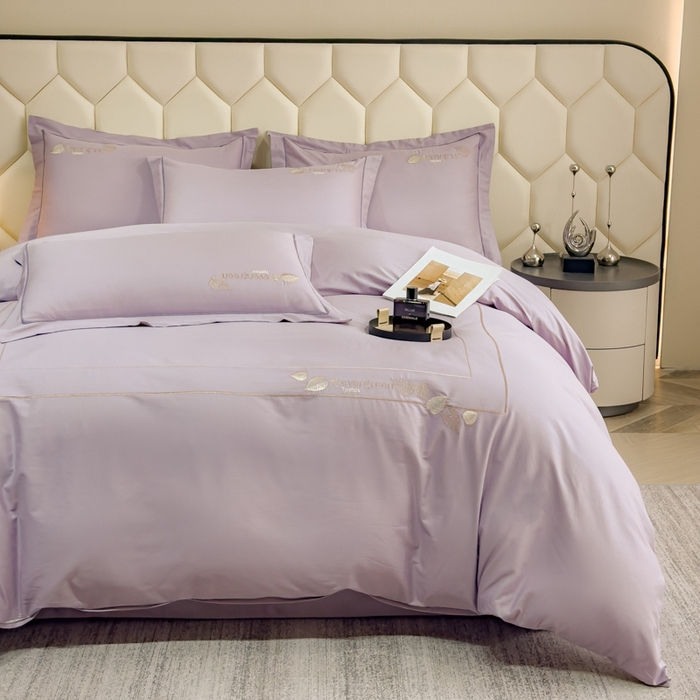 91家纺网 家纺一手货源 找家纺 （总）U品汇  2025新款纯棉全棉长绒棉刺绣绣花高端礼盒四件套-叶夕