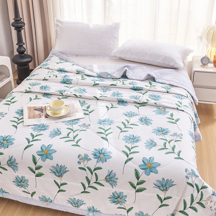 91家纺网 家纺一手货源 找家纺 羽梦家纺2025新款新疆棉花全棉夏凉被 梦田兰