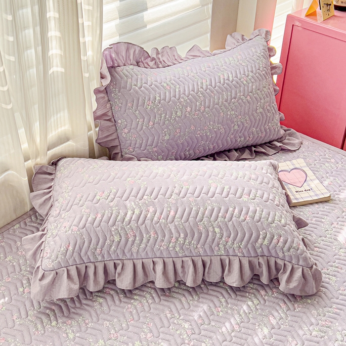 91家纺网 家纺一手货源 找家纺 纽缦家纺2025新款云感提花双层纱夹棉床垫 恋如青柠香