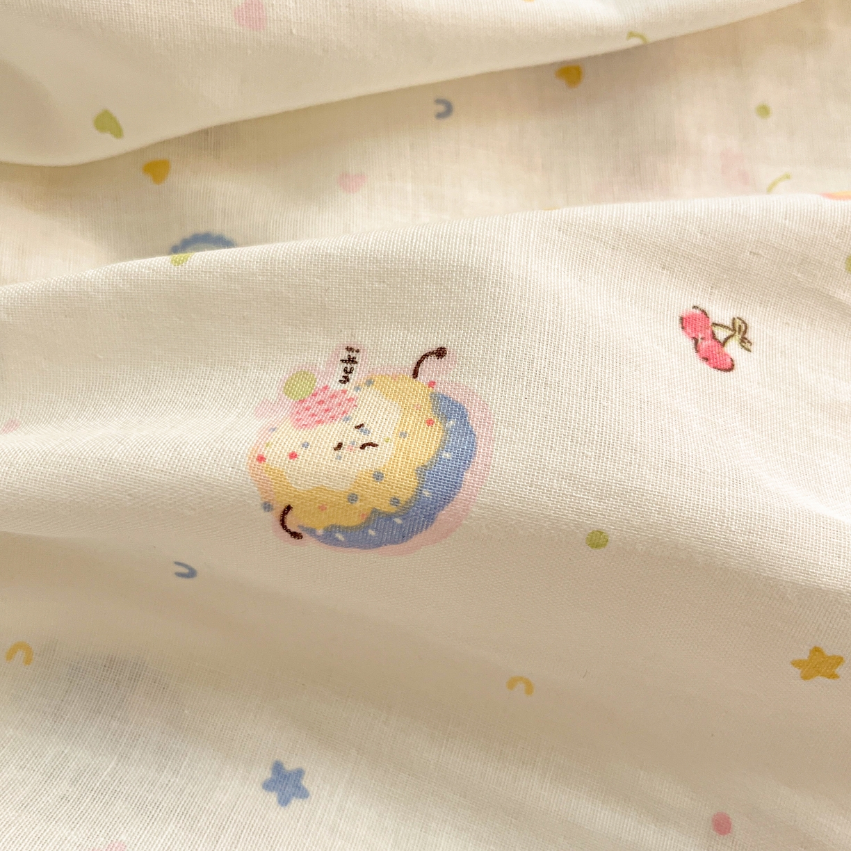 91家纺网 家纺一手货源 找家纺 博雅 2025新款全棉A类双层纱床笠 奶油蛋糕