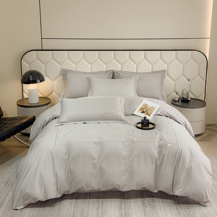 91家纺网 家纺一手货源 找家纺 （总）U品汇  2025新款纯棉全棉长绒棉刺绣绣花高端礼盒四件套-叶夕