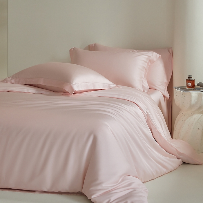 91家纺网 家纺一手货源 找家纺 618家纺 2025新款60SA类100支纯色系列进口兰精天丝四件套 俏佳人