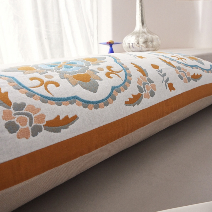 91家纺网 家纺一手货源 找家纺 爱港家纺 2025新款全棉纱布长枕套，双人 单人 情侣款纯棉枕套 花团锦簇