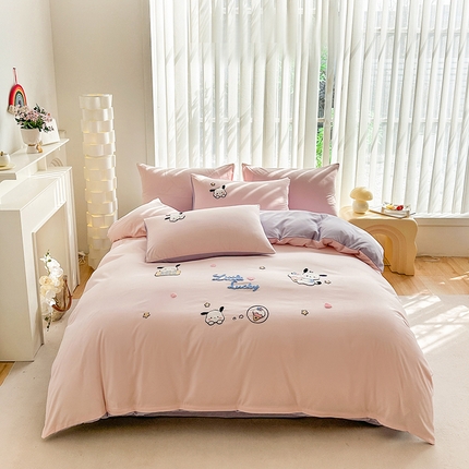 91家纺网 家纺一手货源 找家纺 （总）眷恋家纺 2025新款卡通毛巾绣水洗棉四件套