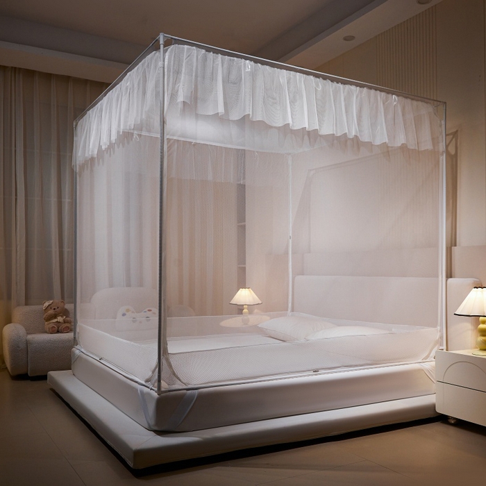 91家纺网 家纺一手货源 找家纺 卓尔居 2025绗绣编织防摔蚊帐-夏至 夏至-白