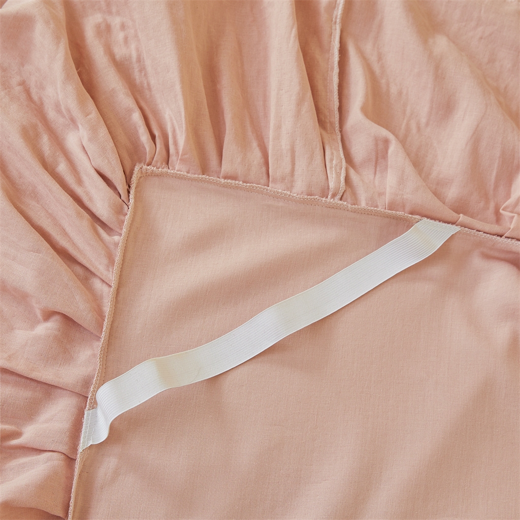 91家纺网 家纺一手货源 找家纺 缦彩 【加微信送买家秀】2025年纯棉母婴级双层纱双拼公主风床裙 怦然心动