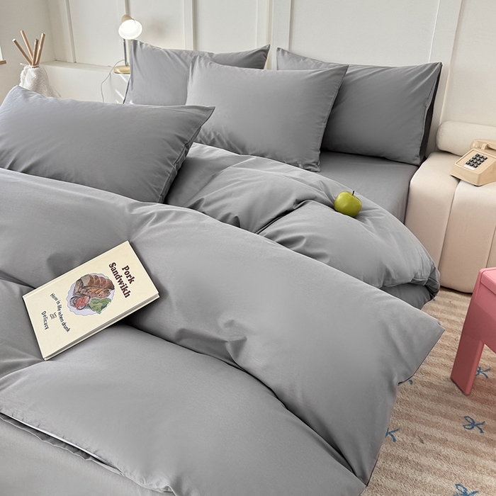 91家纺网 家纺一手货源 找家纺 卢赛尔 2025新款全13372纯色单被套 高级灰