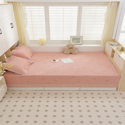 手艺人2025新款亲肤舒适纯棉A类不防滑炕盖榻榻米炕垫AK01-AK06 AK02粉