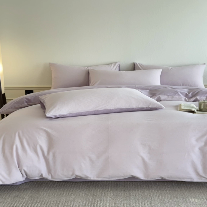 91家纺网 家纺一手货源 找家纺 ab家纺 2025新款小碎花三层纱 波尔卡-紫