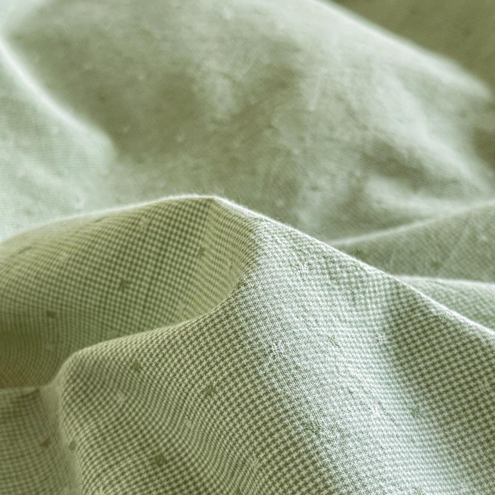 91家纺网 家纺一手货源 找家纺 ab家纺 2025新款小碎花三层纱 波尔卡-绿