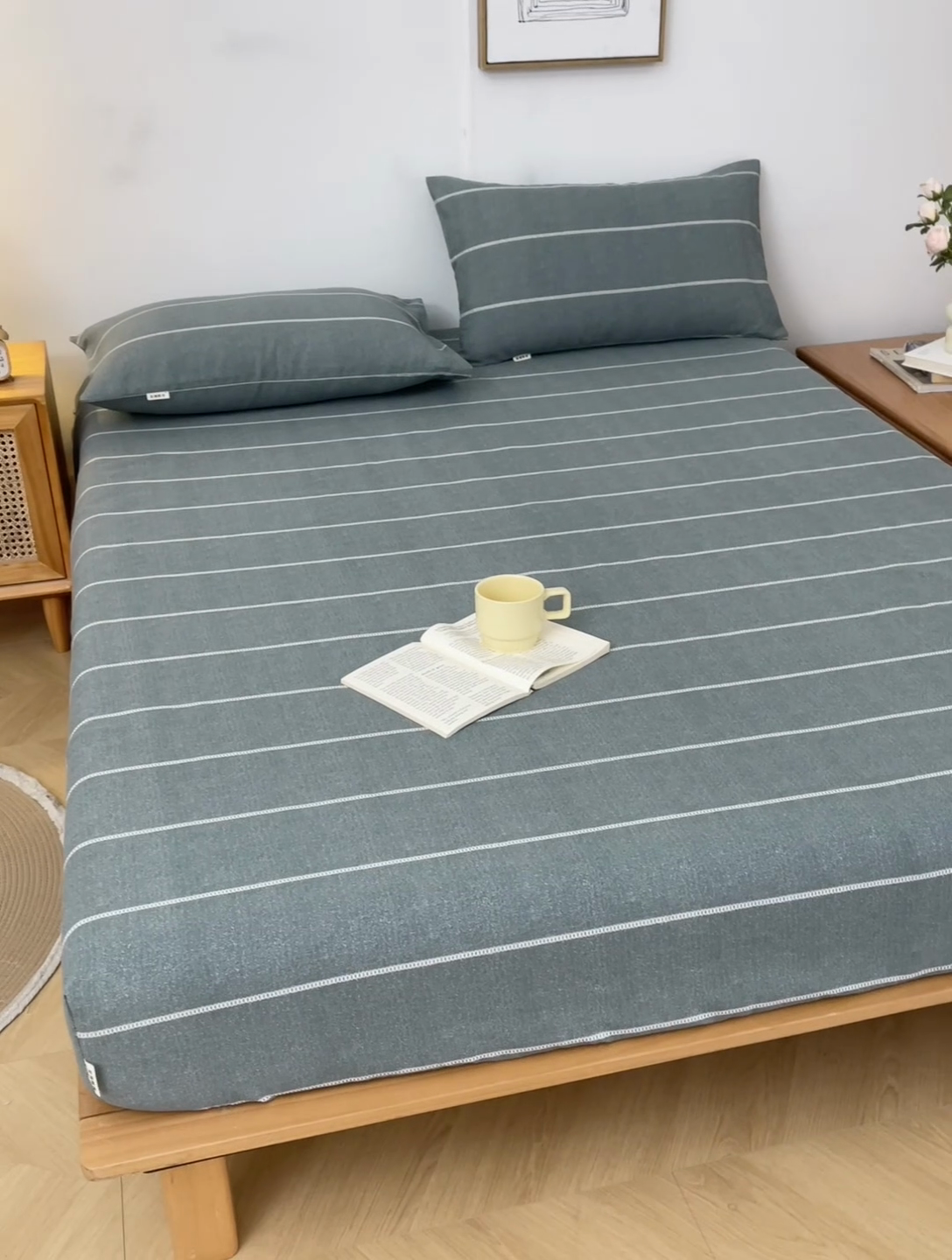 91家纺网 家纺一手货源 找家纺 首爱2025新款原棉老粗布床笠支持特殊规格定制 常年不断货 大批量供应  初见