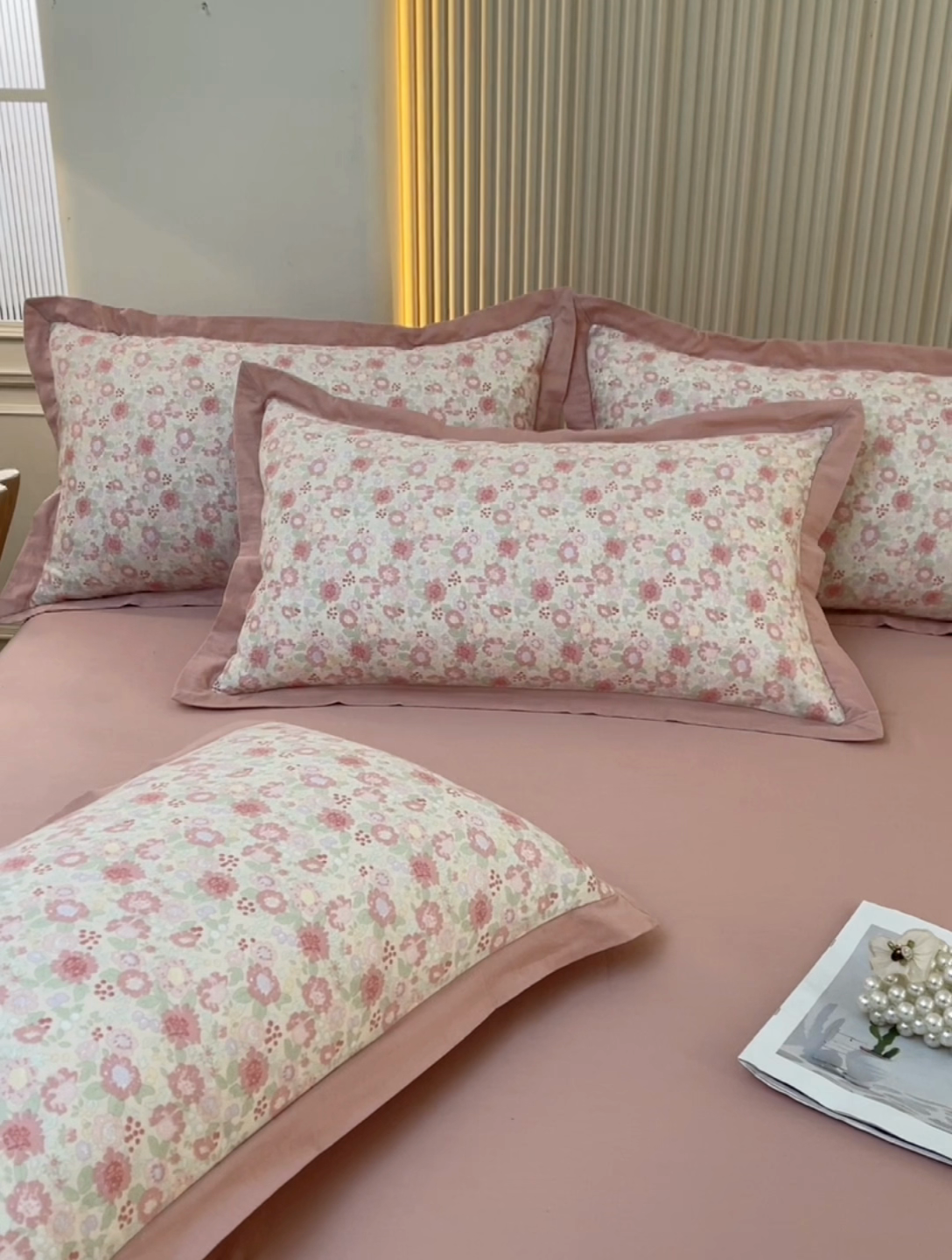 91家纺网 家纺一手货源 找家纺 缦彩 【加微信送买家秀】2025年纯棉母婴级双层纱双拼公主风床裙 怦然心动