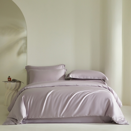 618家纺 2025新款60SA类100支纯色系列进口兰精天丝四件套 蓝莲紫