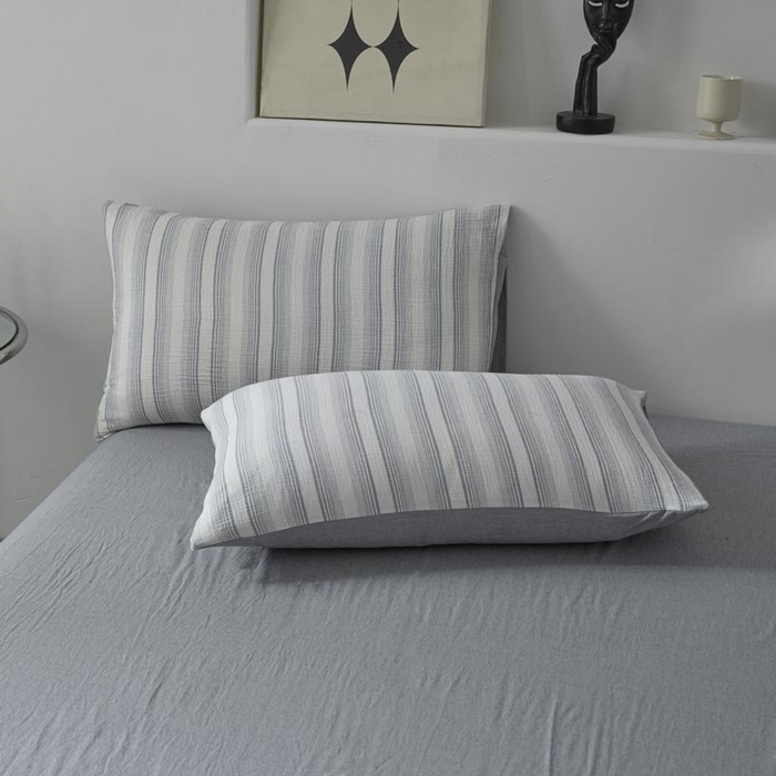 91家纺网 家纺一手货源 找家纺 （总）AB家纺 2025新款三层款皱皱纱条纹四件套