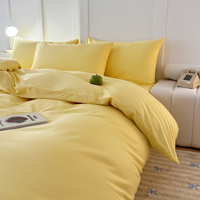 91家纺网 家纺一手货源 找家纺 卢赛尔 2025新款全13372纯色单被套 璀璨黄