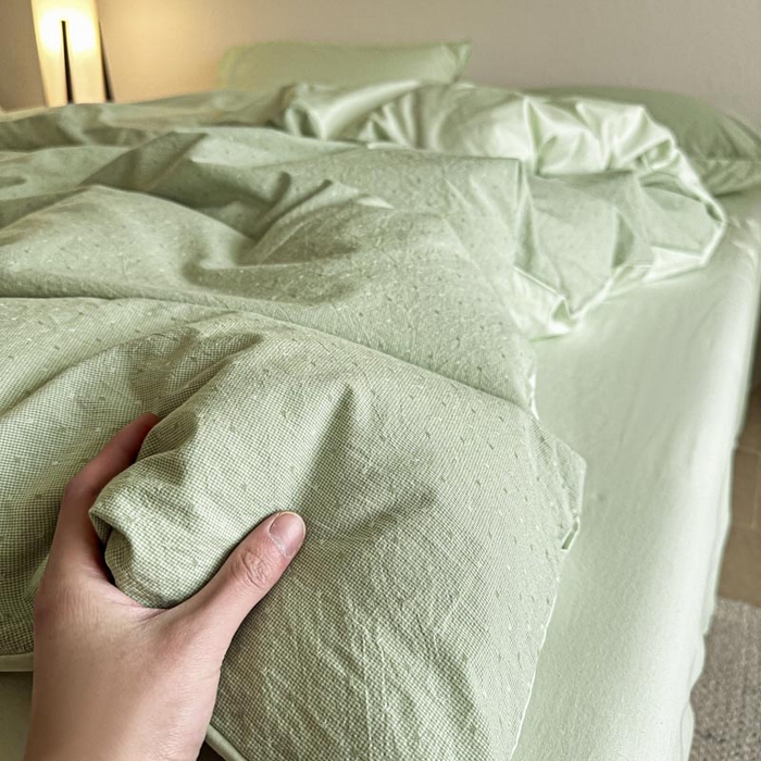 91家纺网 家纺一手货源 找家纺 ab家纺 2025新款小碎花三层纱 波尔卡-绿