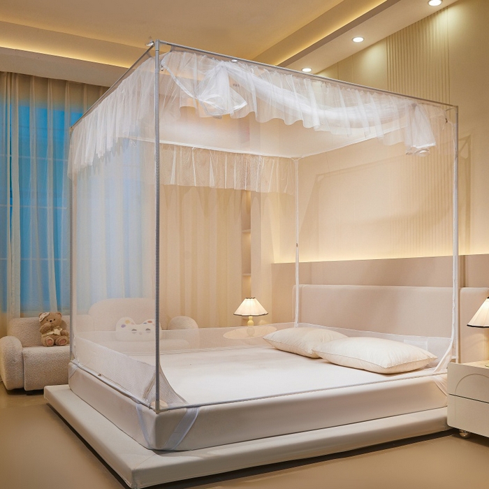 91家纺网 家纺一手货源 找家纺 卓尔居 2025绗绣编织防摔蚊帐-夏至 夏至-白