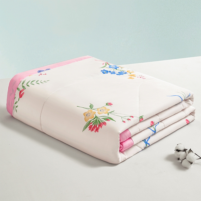 91家纺网 家纺一手货源 找家纺 羽梦家纺2025新款新疆棉花全棉夏凉被 手捧花