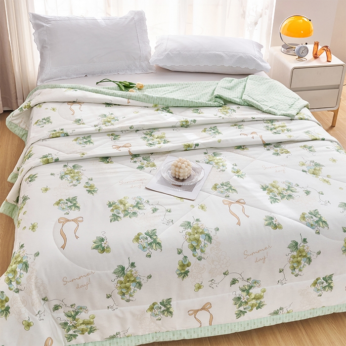 91家纺网 家纺一手货源 找家纺 羽梦家纺2025新款新疆棉花全棉夏凉被 水晶葡萄