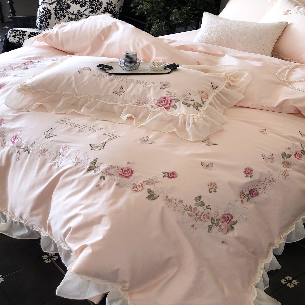 91家纺网 家纺一手货源 找家纺 馨蕊家居  2025年春夏新品100S高奢简约长绒棉系列—棉春溪 春溪-初夏粉