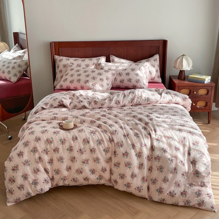 91家纺网 家纺一手货源 找家纺 （总）仟网汇 2025新款有氧全棉双层纱四件套