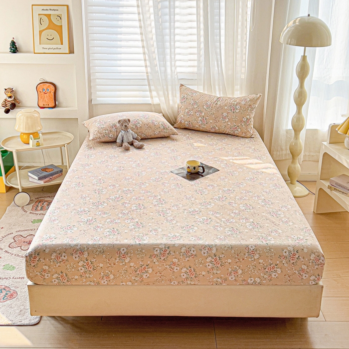 91家纺网 家纺一手货源 找家纺 （总）纽缦家纺 2025新款云感提花双层纱床笠