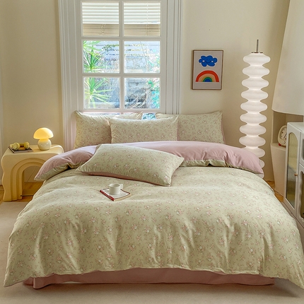 91家纺网 家纺一手货源 找家纺 富缦庭2025新款A类针织双层纱四件套云山沐晚