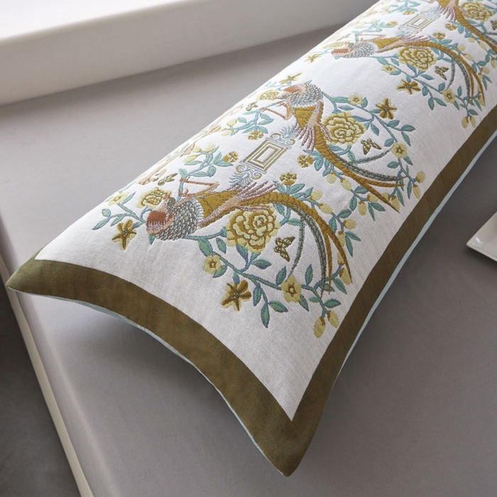 91家纺网 家纺一手货源 找家纺 爱港家纺 2025新款全棉纱布长枕套，双人 单人 情侣款纯棉枕套 百鸟之王