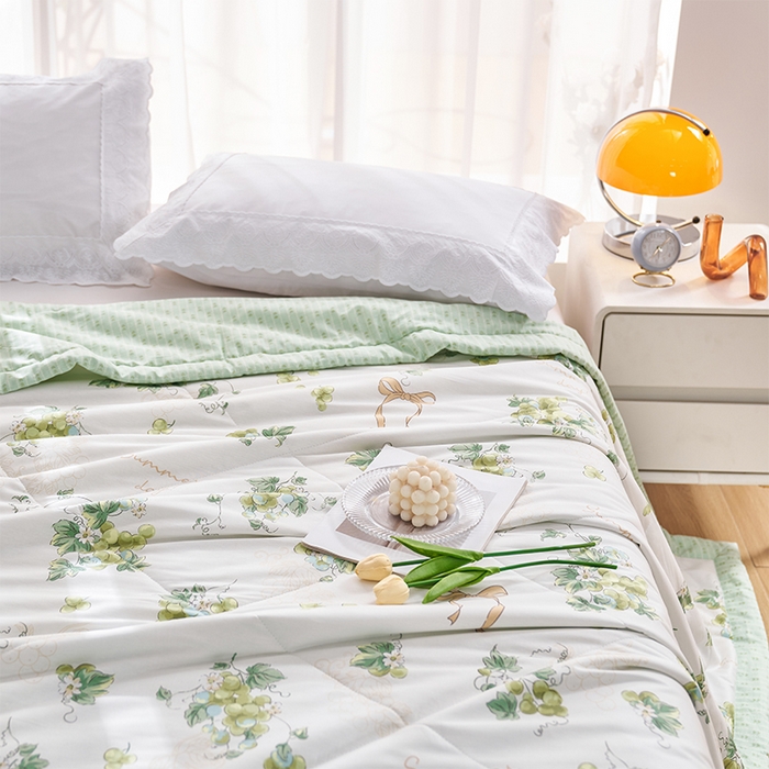 91家纺网 家纺一手货源 找家纺 羽梦家纺2025新款新疆棉花全棉夏凉被 水晶葡萄