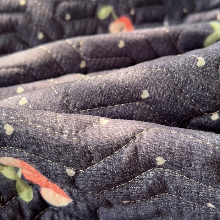 91家纺网 家纺一手货源 找家纺 2025云感提花双层纱加厚夹棉绗缝床盖 大吉大厘