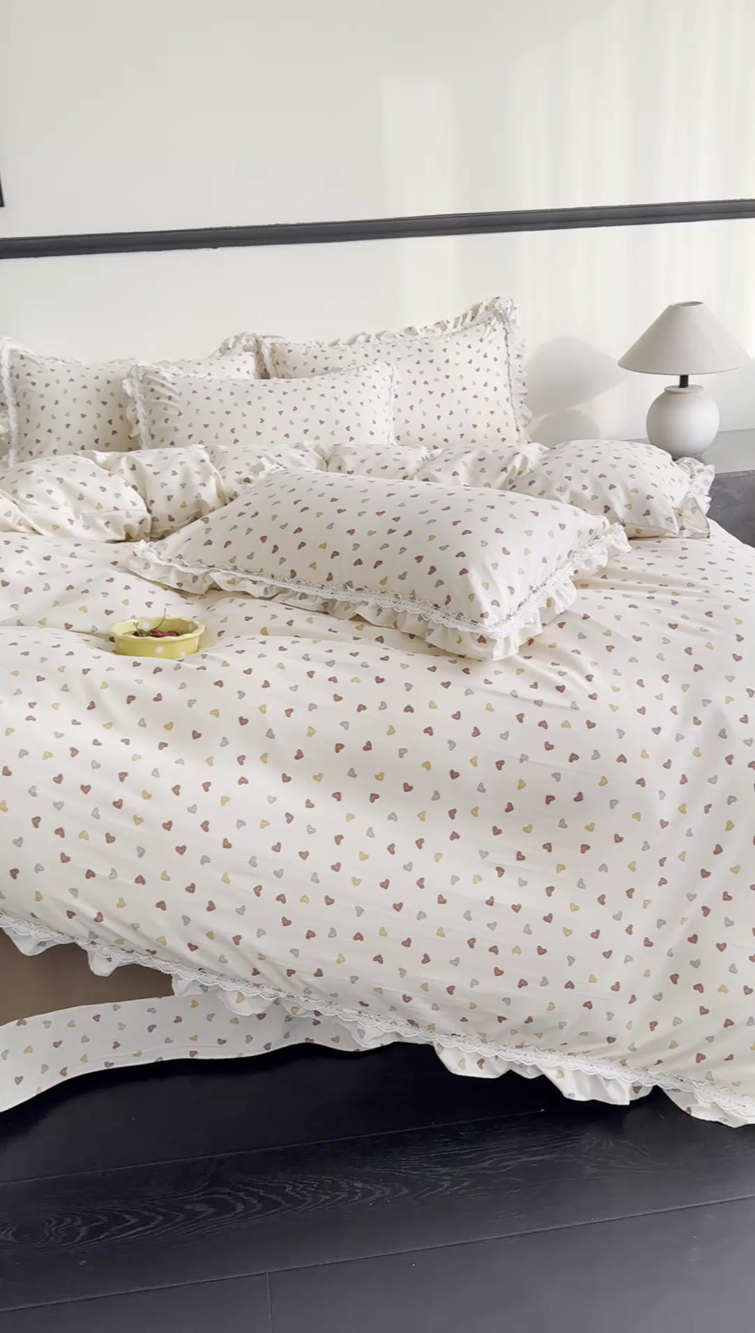 91家纺网 家纺一手货源 找家纺 可思家纺2025新款可思-韩版双层纱四件套 可可心