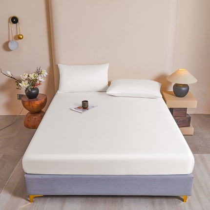 91家纺网 家纺一手货源 找家纺 雅萱家纺  2025新款60s兰精天丝系列-单床笠 60S天丝古董白