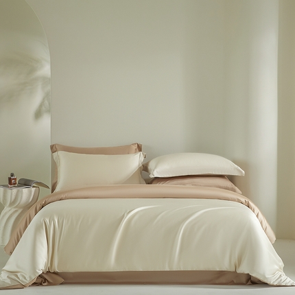 91家纺网 家纺一手货源 找家纺 （总）618家纺 2025新款60SA类100支简约双拼系列进口兰精天丝四件套