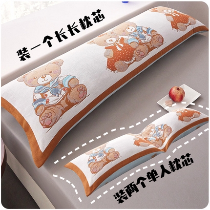 91家纺网 家纺一手货源 找家纺 （总）爱港家纺 2025新款全棉纱布长枕套，双人 单人 情侣款纯棉枕套枕巾