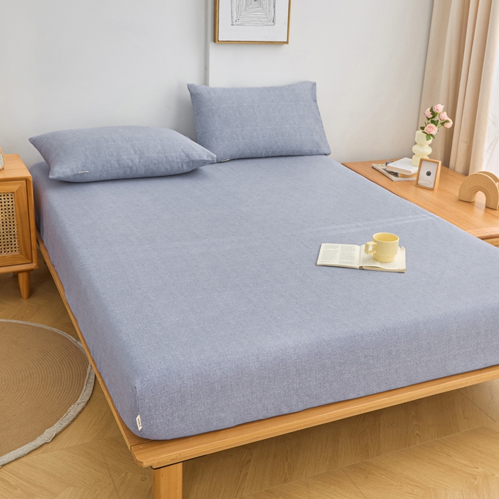 91家纺网 家纺一手货源 找家纺 首爱2025新款原棉老粗布床笠支持特殊规格定制 常年不断货 大批量供应  浅灰