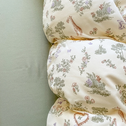 富缦庭2025新款A类针织双层纱四件套魔法森林