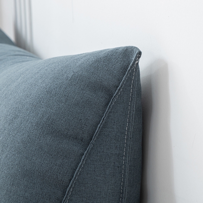 91家纺网 家纺一手货源 找家纺 美达人2025新款麻布珍珠棉三角靠背 亚麻单人 惜墨深灰