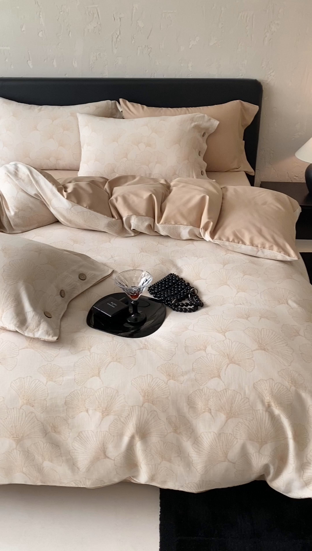 91家纺网 家纺一手货源 找家纺 旷野 2025新款全棉色织提花四件套 银杏-奶咖